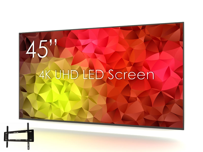 SWEDX SuperSlim 45 inch 4K Screen with Wall Mount. Pixel Policy 1